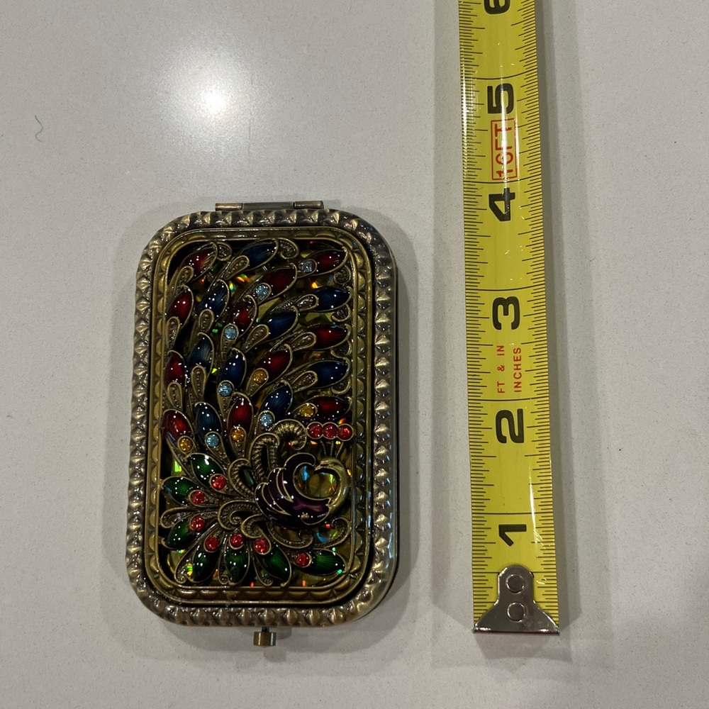 Multicolor Peacock Compact Mirror Case - Picture 5 of 5